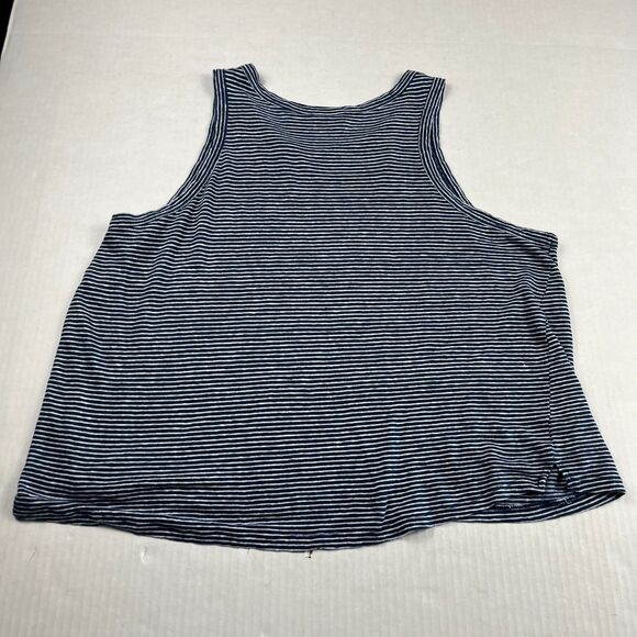 Tahari Striped Linen Tank Top XL Coastal Boho Summer Sleeveless Lightweight - Picture 8 of 9